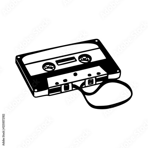 80s music cassette tape icon vector