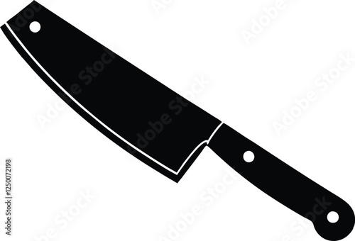 Butcher knife icon, Butcher knife silhouette vector. Cut of beef meat 