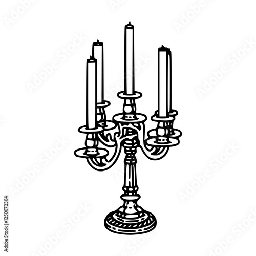 brass vintage candlestick vector graphic