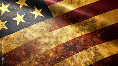 Old and weathered American flag with a vintage texture representing patriotism and history
