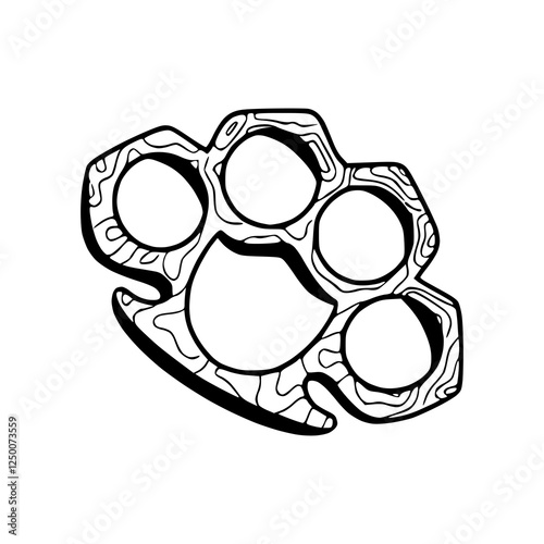 a black and white drawing vector illustration of a knuckle