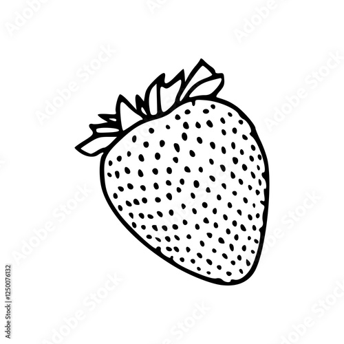 vector illustration of a strawberry coloring page