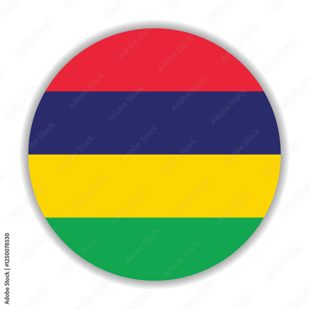 Mauritius flag. Mauritius circle flag logo icon computer vector illustration design Mauritius flag. Mauritius circle flag logo icon computer vector illustration design