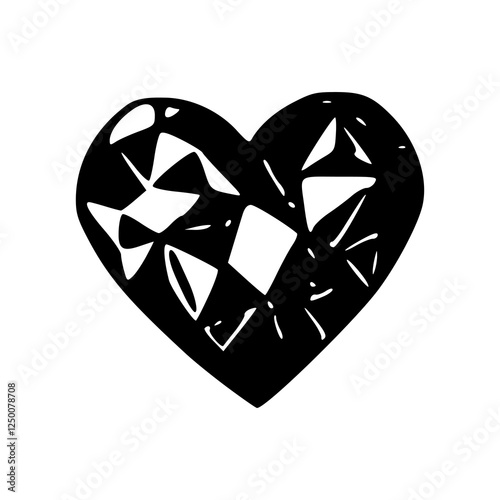 modern heart with shattered glass effect