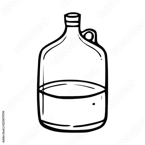a black and white drawing of a gallon of water coloring page
