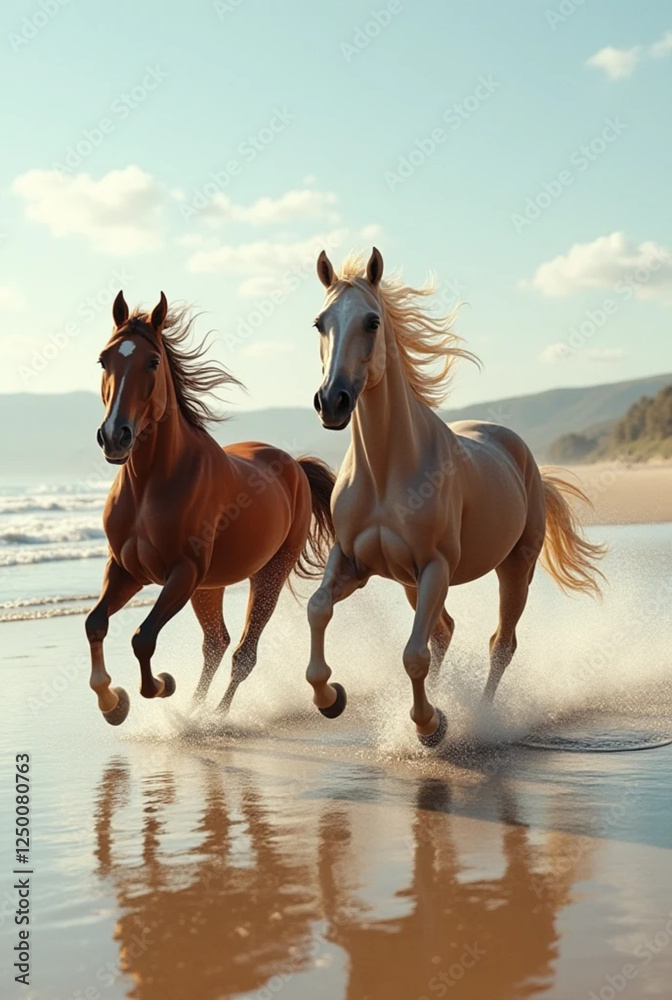 Obraz premium horse on the beach