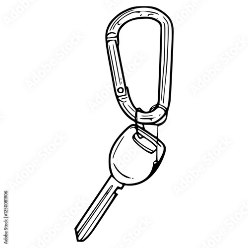 climbing carabiner with key vector
