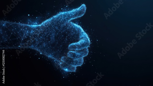 Abstract glowing hand gesture.