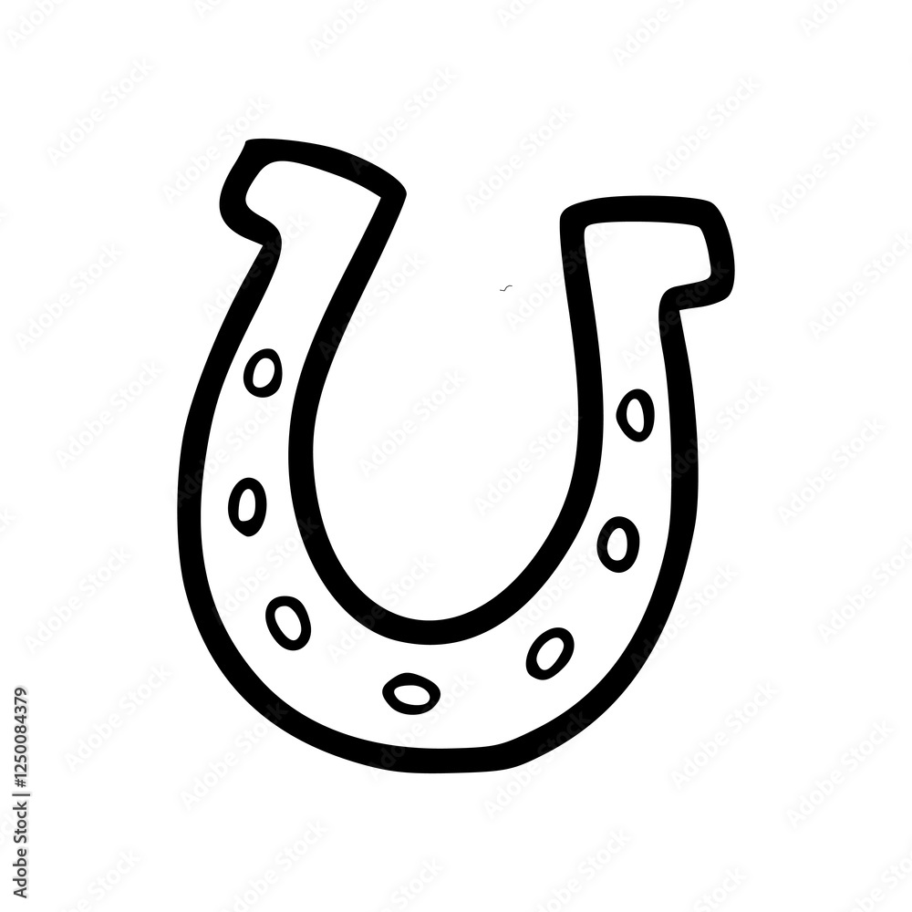 a black and white drawing of a horseshoe icon a black and white drawing of a horseshoe icon