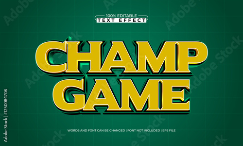 champ game editable text effect with a sport and game text style