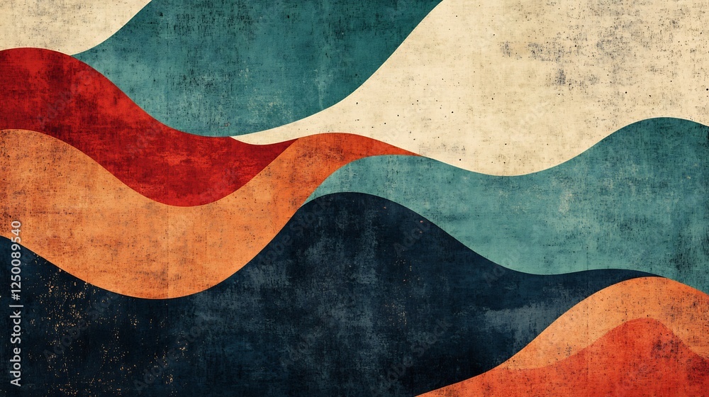 Abstract Waves Retro Design Warm earthy tones gently flowing create a calming vintage aesthetic. AI Generated Abstract Waves Retro Design Warm earthy tones gently flowing create a calming vintage aesthetic. AI Generated