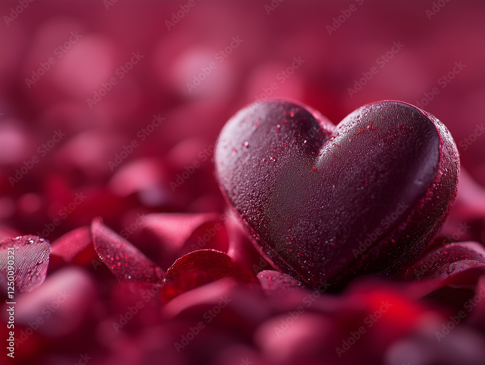 Fototapeta premium Decorative hearts on pastel colors background. Valentine's day, love and fidelity, concept. Generative Ai