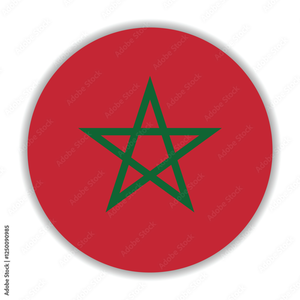 Morocco flag. Morocco circle flag logo icon computer vector illustration design Morocco flag. Morocco circle flag logo icon computer vector illustration design