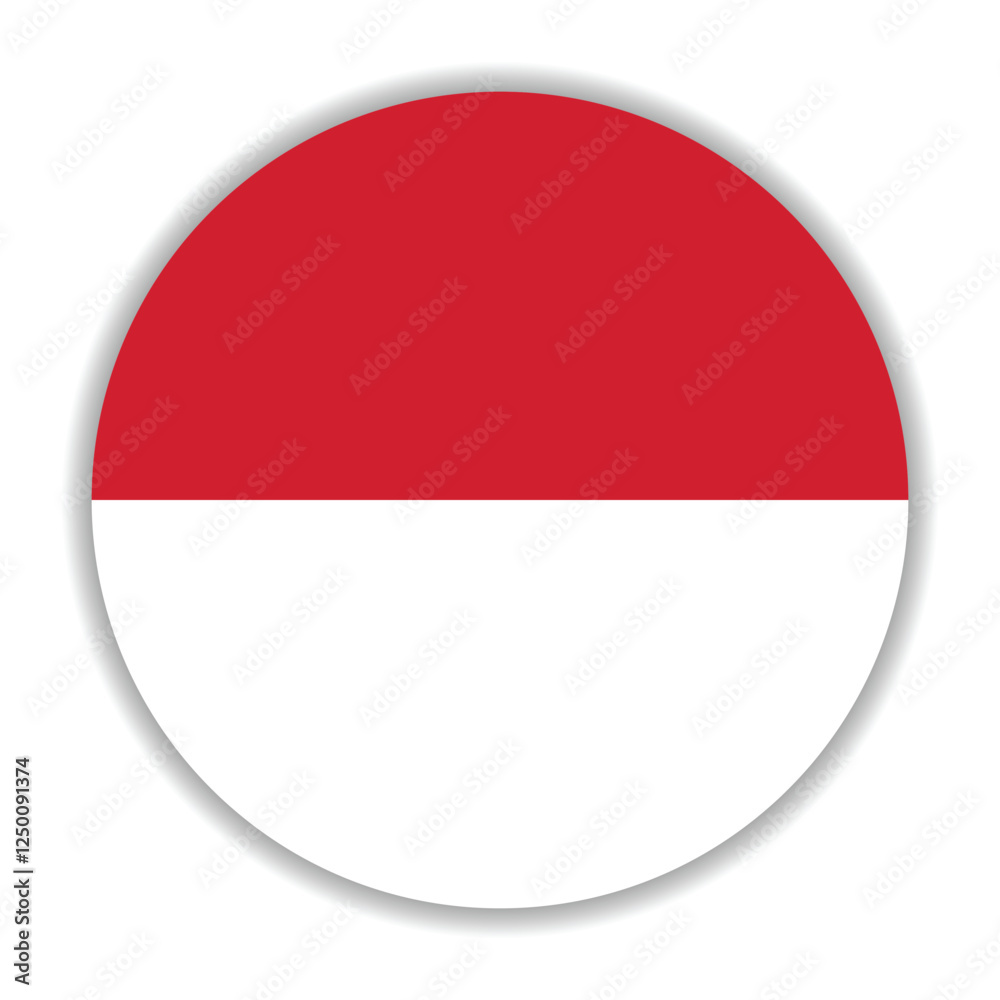 Monaco flag. Monaco circle flag logo icon computer vector illustration design Monaco flag. Monaco circle flag logo icon computer vector illustration design