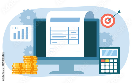 Personal financial bill payment. Payment schedule or payroll. Tax, loan, deadline debt or income due date concept. Payday in time for employee. Monthly budget or salary planning.