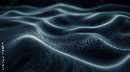 Wallpaper Mural Abstract Dark Blue And Light Gray Wavy Data Visualization Torontodigital.ca