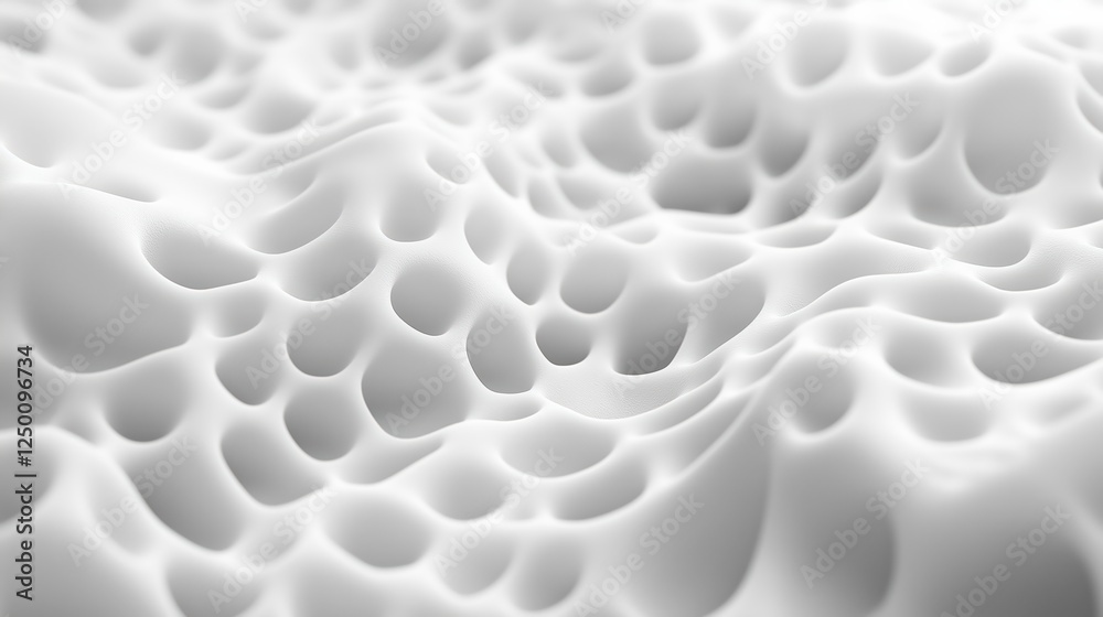 Fototapeta premium Abstract GrayScale Textured Surface With Undulating Forms And Holes