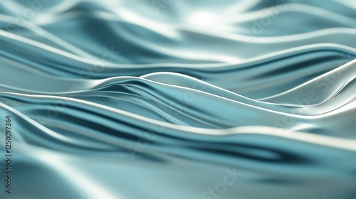 Abstract Teal Blue Fabric Texture Waves Background Design Pattern Image Elements Digital Art Illustr photo