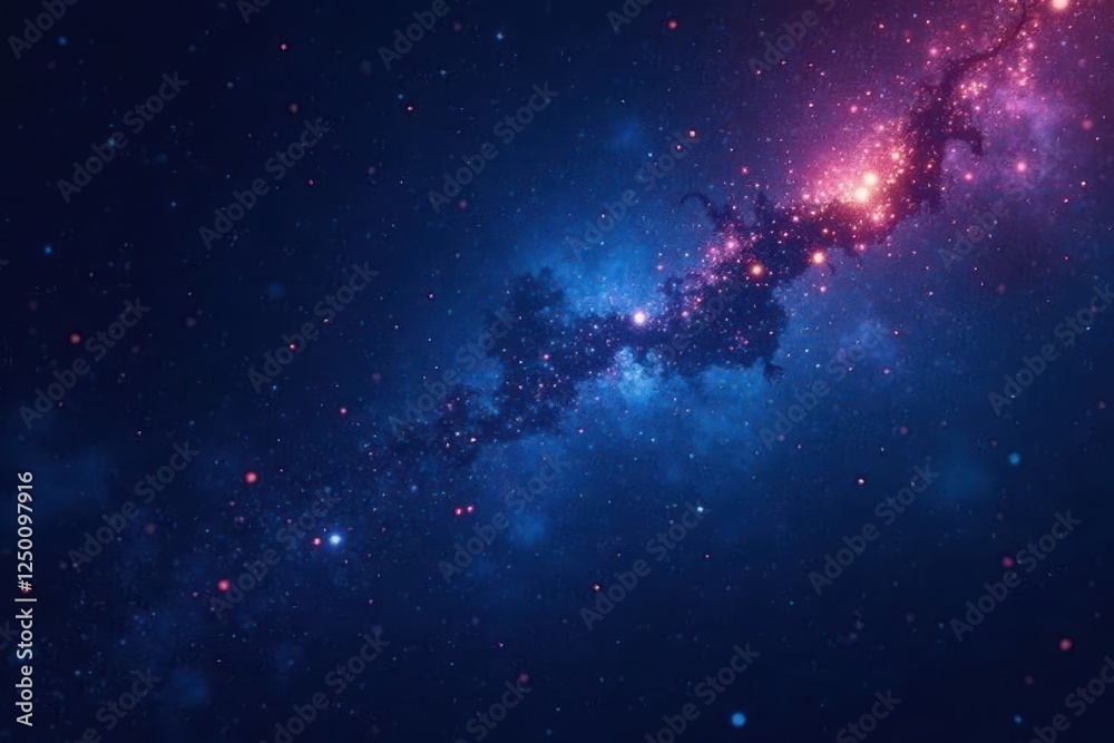 Naklejka premium Dark background with sparkling stars and constellations, dark backdrop, night sky, cosmos