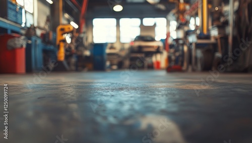 Wallpaper Mural Blurred View of a Busy Auto Repair Shop Torontodigital.ca