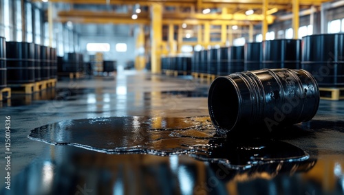 Industrial Accident: Spilled Oil in Factory
