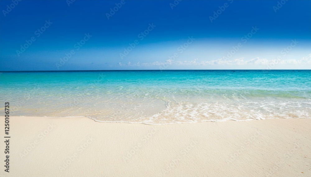 Fototapeta premium 白い砂浜と明るい海の背景素材