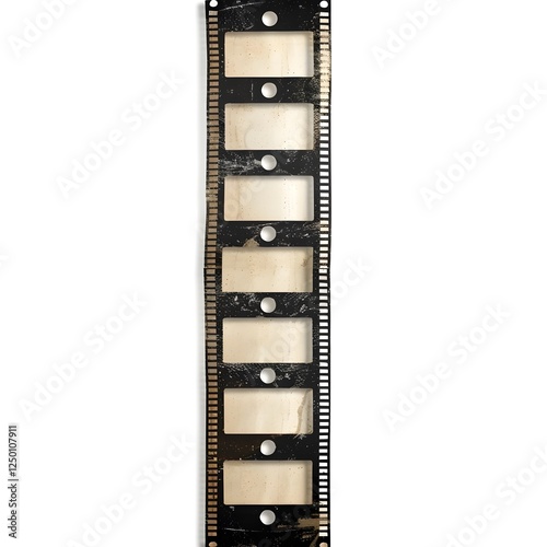 Vertical Filmstrip Graphic with Subtle 3D Shadow and Vintage Texture for Digital Presentations