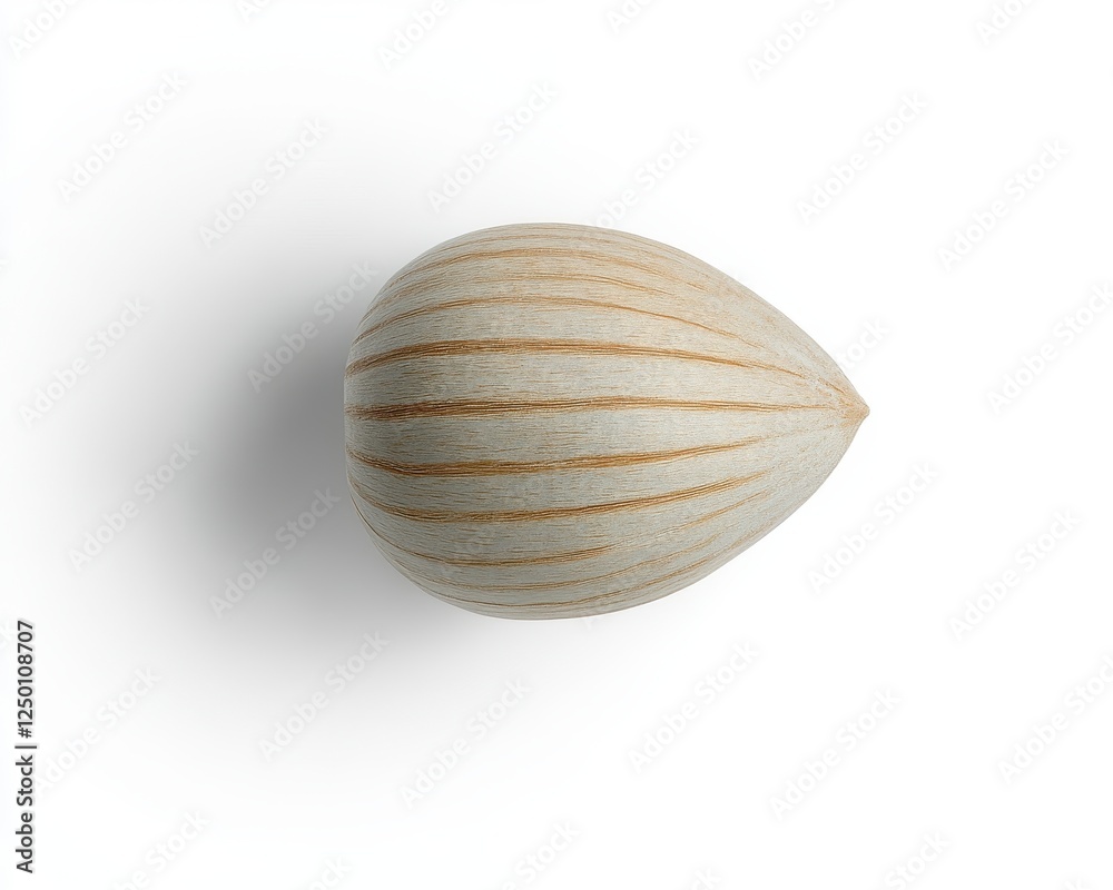 Elegant Light Wood Teardrop Shape with Subtle Texture and Shadow