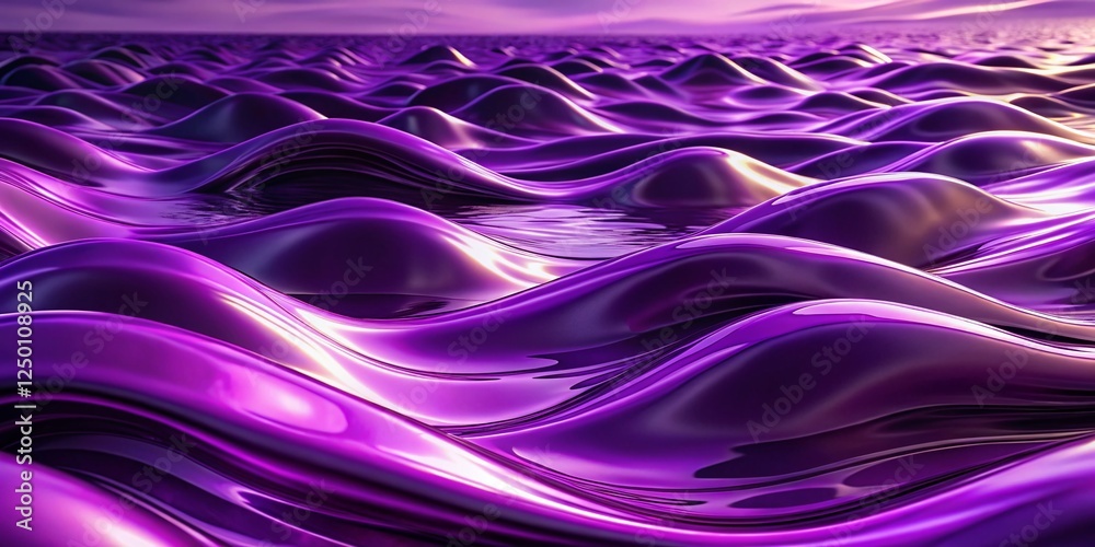 Abstract Purple Glossy Waves: Horizontal Background Texture Abstract Purple Glossy Waves: Horizontal Background Texture