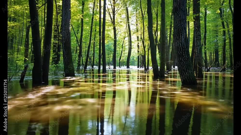 Flooded Forest: A Serene Swamp Reflection Flooded Forest: A Serene Swamp Reflection