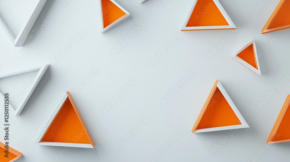 Orange white triangles abstract background Orange white triangles abstract background