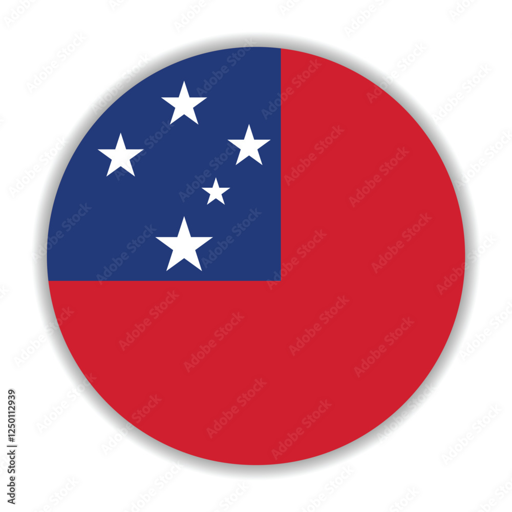 Samoa flag. Samoa circle flag logo icon computer vector illustration design Samoa flag. Samoa circle flag logo icon computer vector illustration design