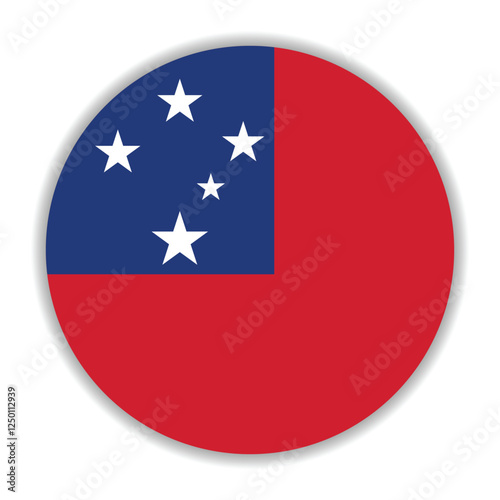 Free Download Samoa flag. Samoa circle flag logo icon computer vector illustration design - GFXLoad