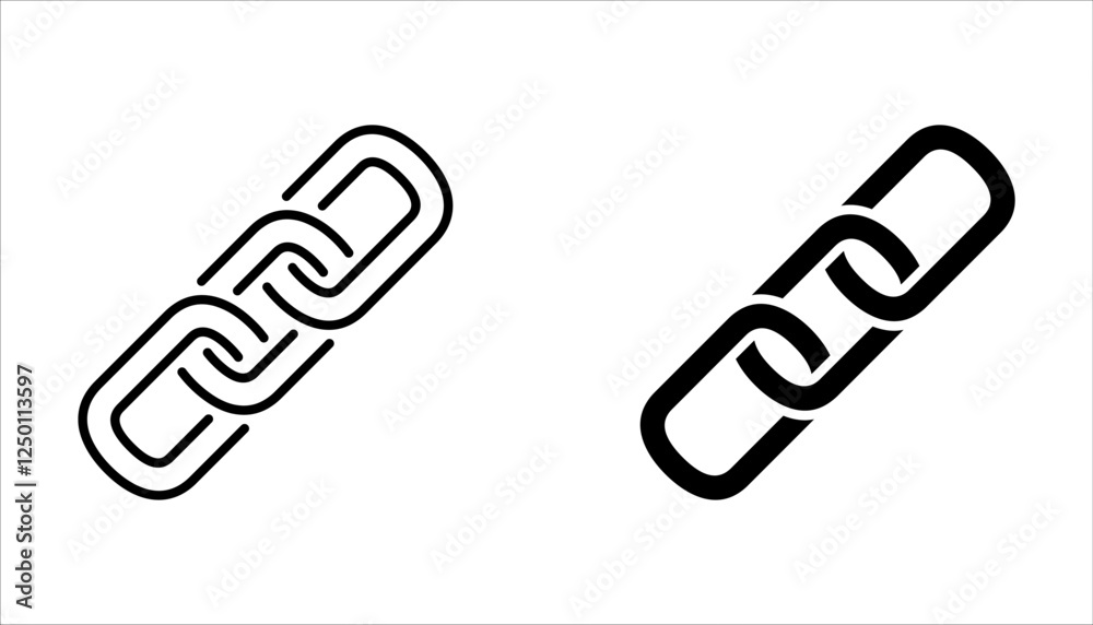 Chain icon set. Vector connection concept on white background Chain icon set. Vector connection concept on white background