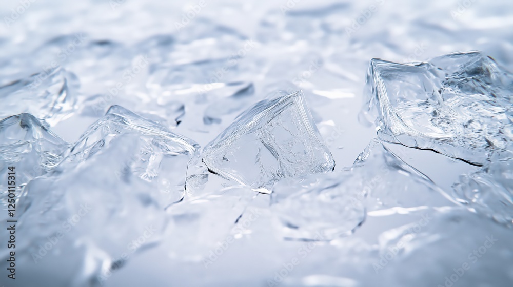 Closeup Ice Cubes On White Background Closeup Ice Cubes On White Background