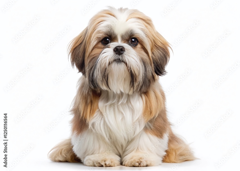 Adorable Shih Tzu Dog on White Background - Pet Photography Stock Image Adorable Shih Tzu Dog on White Background - Pet Photography Stock Image