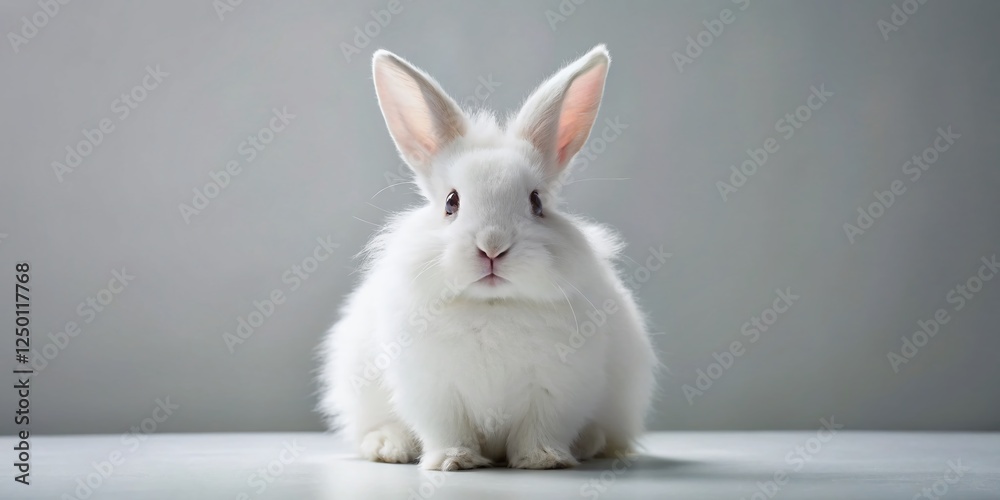 Obraz premium Adorable White Rabbit Isolated on Pure White Background - Perfect for Easter & Spring Designs