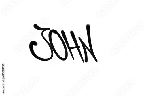 JOHN name tags sprayed graffiti letters isolated hand drawn style