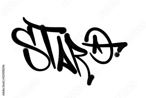 sprayed graffiti letters STAR isolated hand drawn style