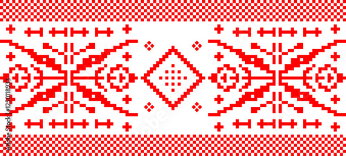 Contemporary seamless pattern for handmade embroidery