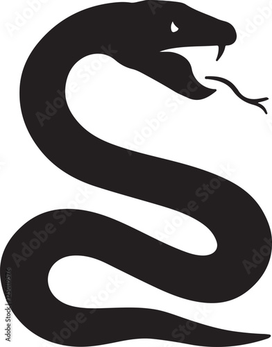 Snake Silhouette Vector Illustration
