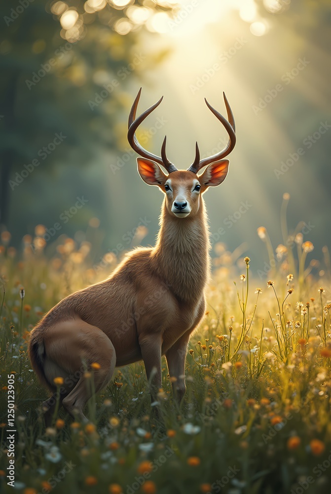 Fototapeta premium Wildlife landscape in summer