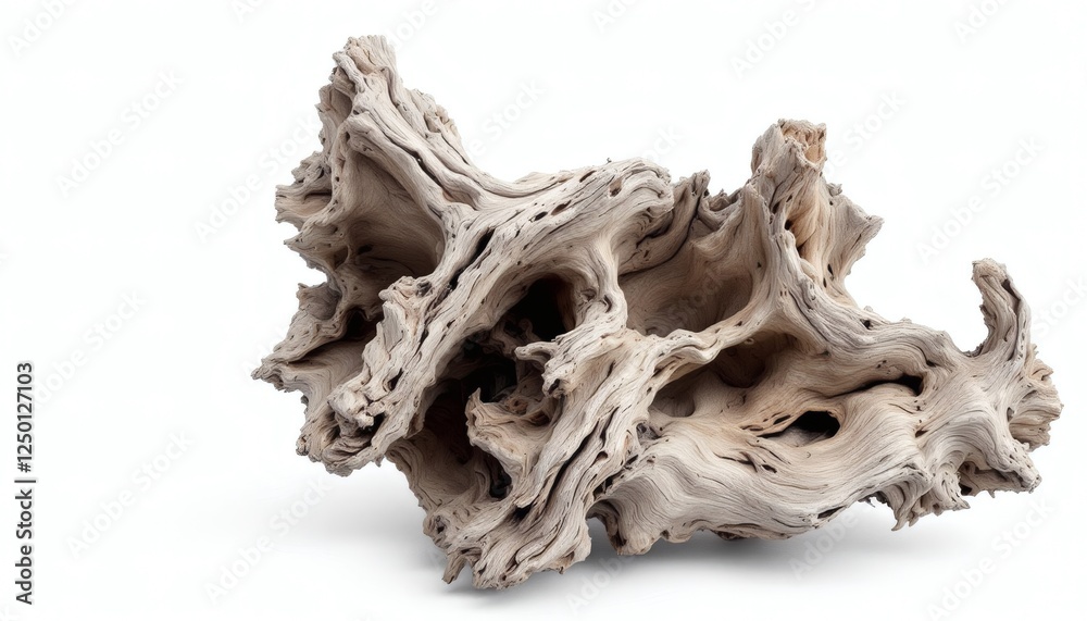 Intricate Driftwood Sculpture with Natural Weathered Patterns Intricate Driftwood Sculpture with Natural Weathered Patterns