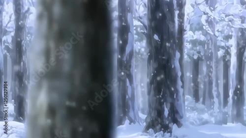 雪が降る風景。映像素材。