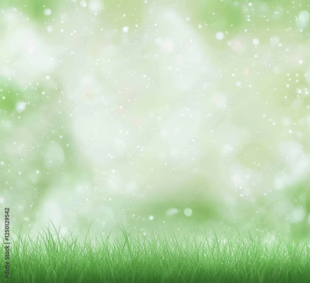 Lush green grass against a bright, bokeh-filled spring background. Lush green grass against a bright, bokeh-filled spring background.
