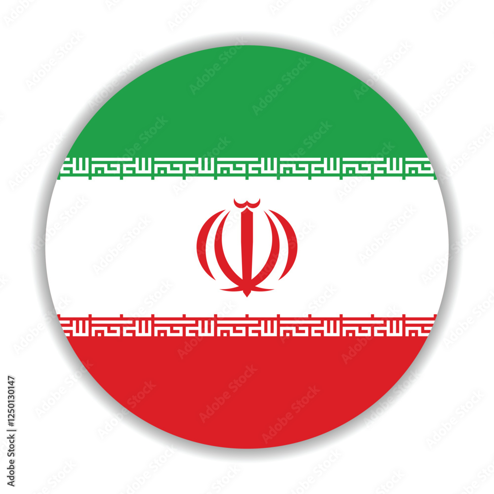 Iran flag. Iran circle flag logo icon computer vector illustration design
