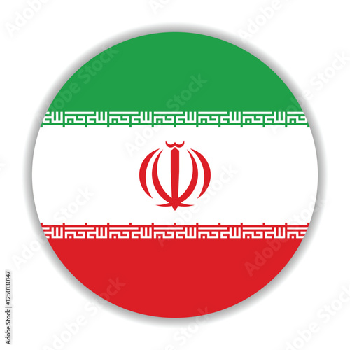 Iran flag. Iran circle flag logo icon computer vector illustration design