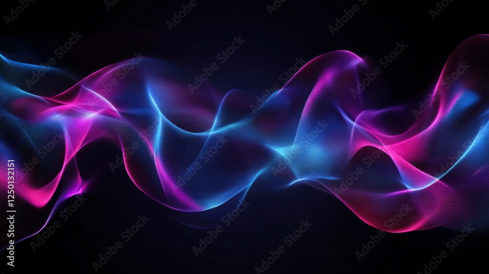 Fototapeta premium Futuristic neon glow background with electric hues 