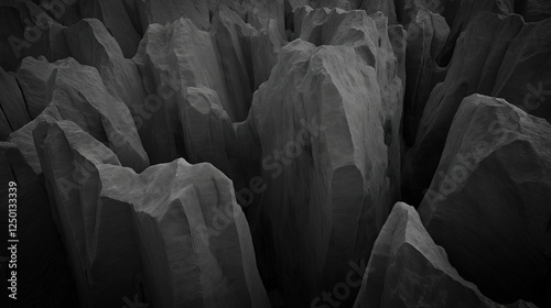 Wallpaper Mural Abstract Dark Gray Textured Mountain Terrain Digital Art Torontodigital.ca