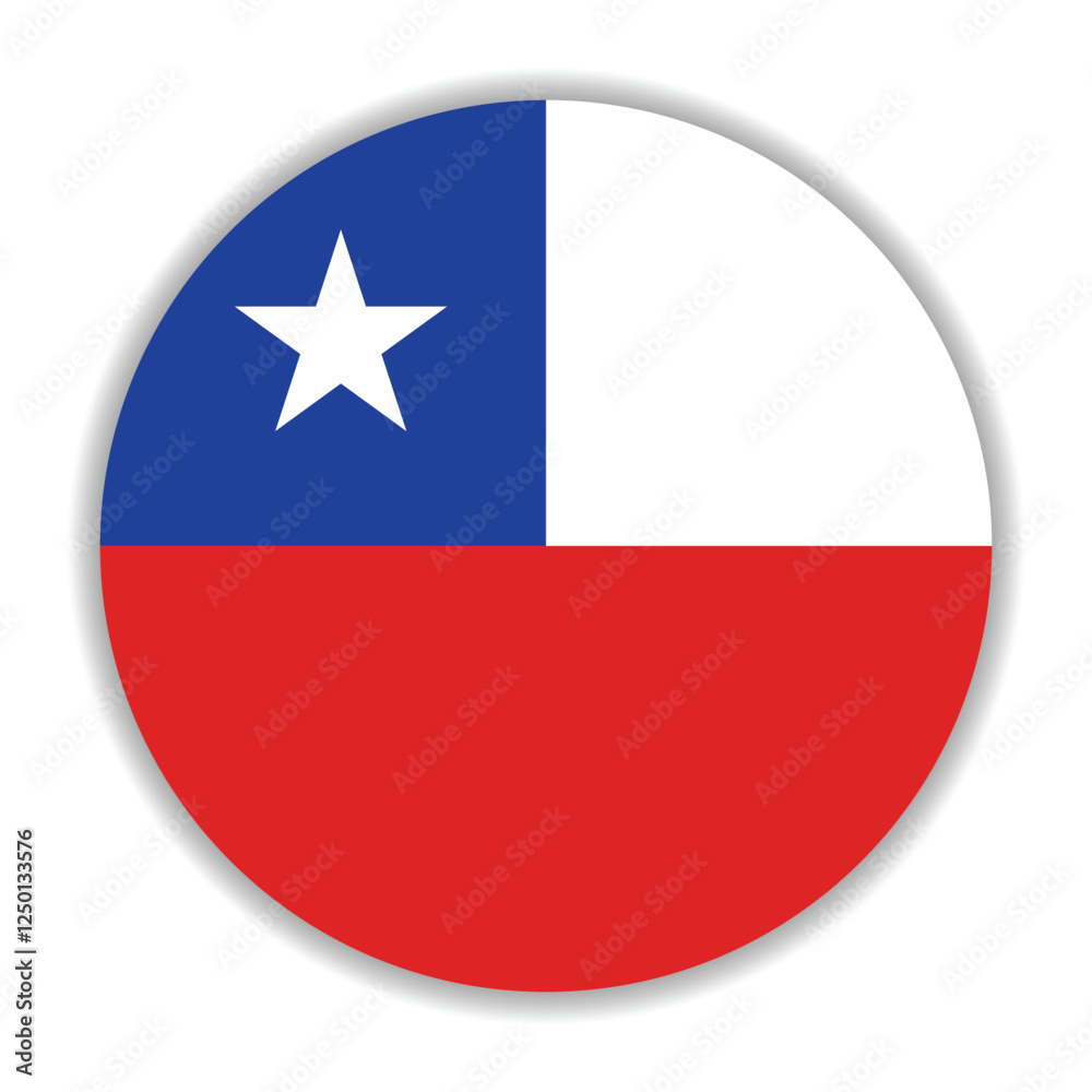 Chile flag. Chile circle flag logo icon computer vector illustration design Chile flag. Chile circle flag logo icon computer vector illustration design